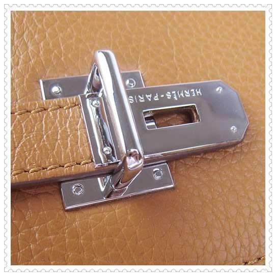 Hermes Jypsiere shoulder bag light coffee with silver hardware - Click Image to Close